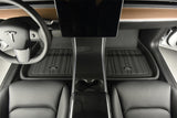 3D MAXpider 2020-2021 Tesla Model Y Elitect 1st & 2nd Row Floormats - Black 3D MAXpider Floor Mats - Rubber  AXOPROS