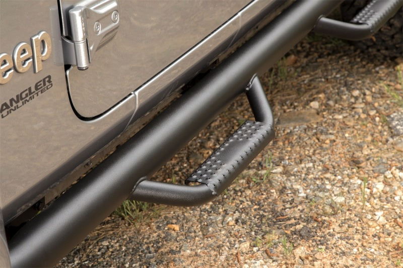 Rugged Ridge Spartan Nerf Bar Textured Black 18-20 Jeep Wrangler JL 4 Door Rugged Ridge Nerf Bars  AXOPROS