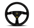 Momo MOD69 Steering Wheel 350 mm -  Black Suede/Black Spokes MOMO Steering Wheels  AXOPROS