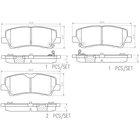 Brembo OE Brembo 15-18 Ford Mustang Rear NAO Brake Pad Brake Pads - OE aftermarket performance part