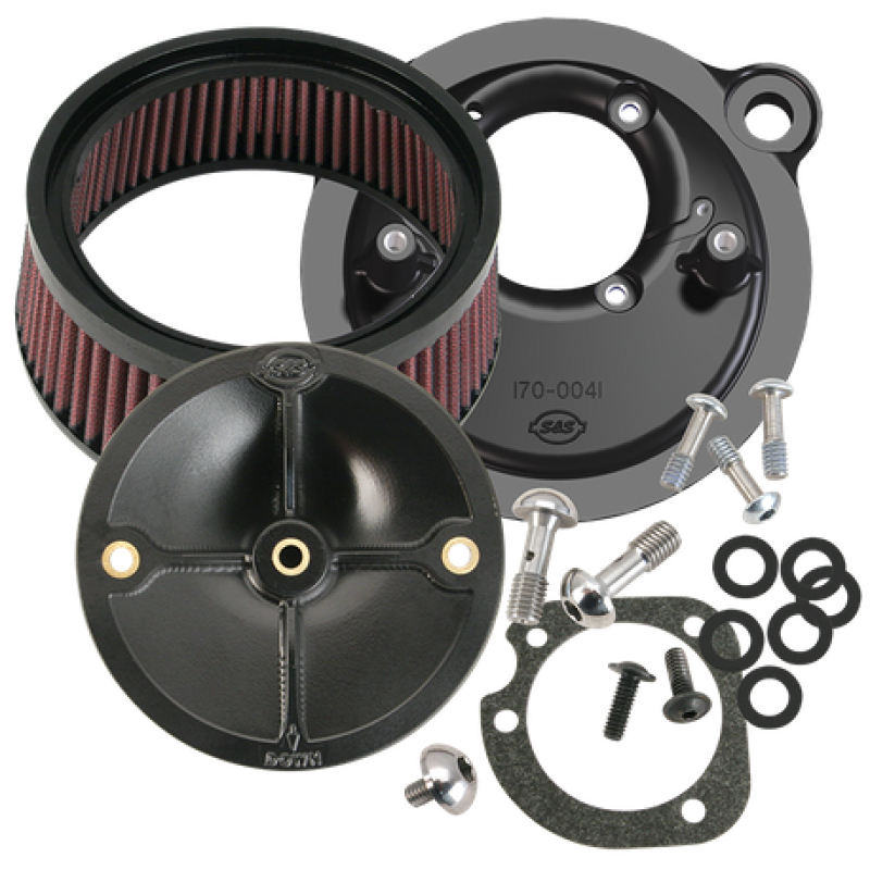 S&S Cycle 91-06 XL Sportster Models w/ Stock CV Carb Stealth Air Cleaner Kit w/o Cover S&S Cycle Air Intake Components  AXOPROS