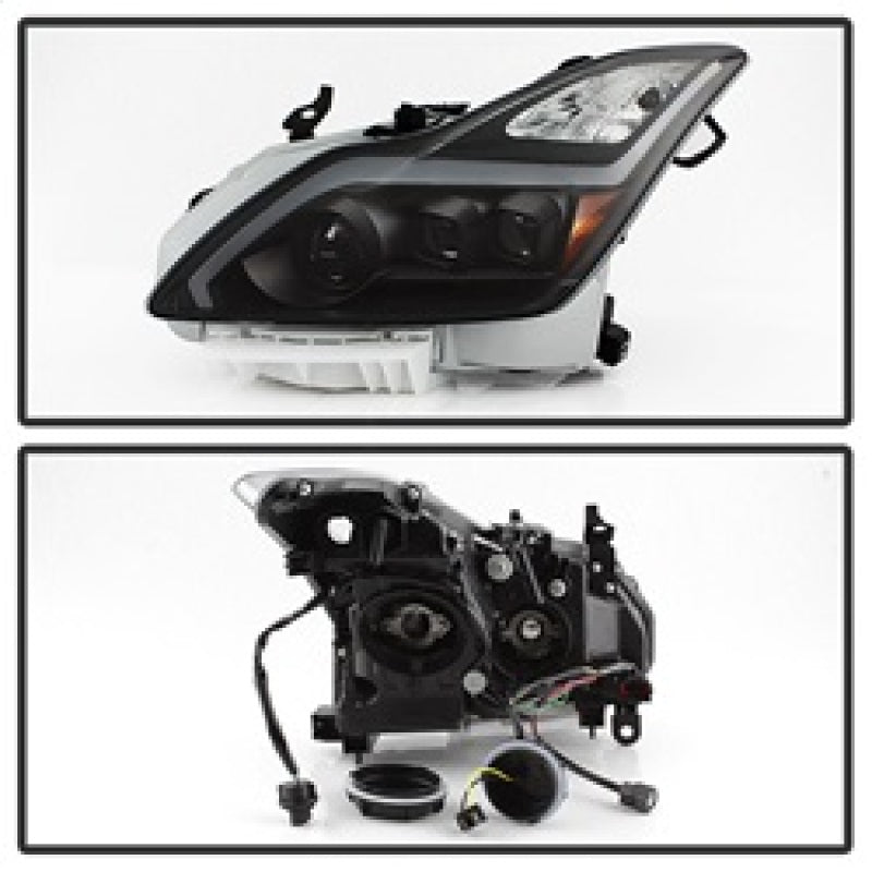 xTune Infiniti G37 Coupe (non-AFS) 08-15 Projector Headlights - Black PRO-JH-IG3708-2D-LB-BK SPYDER Headlights  AXOPROS