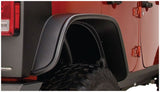 Bushwacker 07-18 Jeep Wrangler Unlimited Flat Style Flares 2pc 4-Door Sport Utility Only - Black Bushwacker Fender Flares  AXOPROS