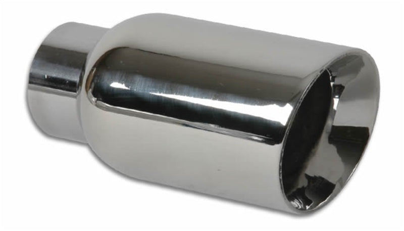 Vibrant 4in Round SS Exhaust Tip (Double Wall Angle Cut Beveled Outlet) Vibrant Tips  AXOPROS