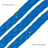 Borne Off-Road 12K Winch - Blue Synthetic Rope Borne Off-Road Winches  AXOPROS