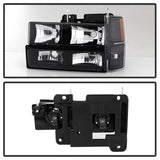 xTune Chevy Suburban 94-98 Headlights w/ Corner & Parking Lights 8pcs Black HD-JH-CCK88-AM-BK-SET SPYDER Headlights  AXOPROS