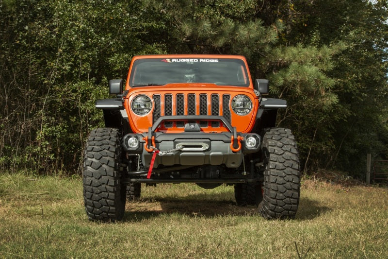 Rugged Ridge 18-21 Jeep Wrangler/Gladiator (JL/JT) Venator Modular Bumper - Black Rugged Ridge Bumpers - Steel  AXOPROS