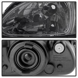 Xtune Honda Del Sol 93-97 1Pc Crystal Headlights Smoke HD-ON-HDEL93-1P-SM SPYDER Headlights  AXOPROS