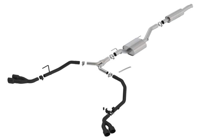 Borla 2020 Jeep Gladiator JT 3.6L V6 AT/MT AWD 2.75-2in ATAK Catback Ceramic Blk Tailpipe & Tips Borla Catback  AXOPROS