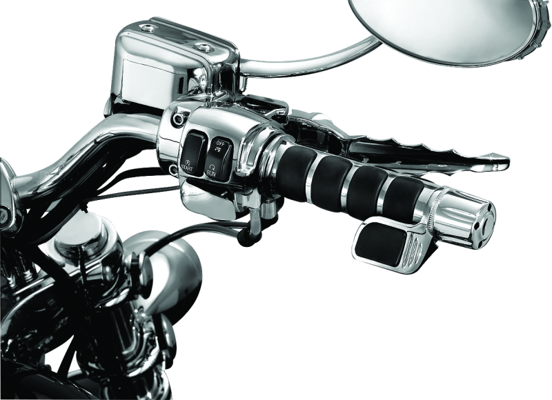 Kuryakyn Premium ISO Grip With Contoured Throttle Boss Throttle-By-Wire Chrome Kuryakyn Grips  AXOPROS