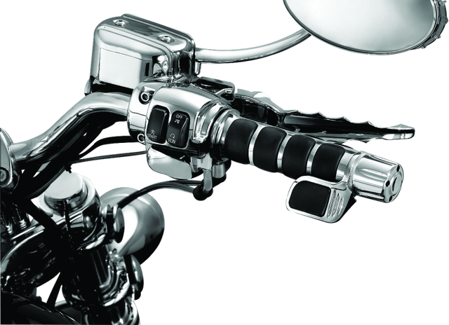Kuryakyn Premium ISO Grip With Contoured Throttle Boss Throttle-By-Wire Chrome Kuryakyn Grips  AXOPROS