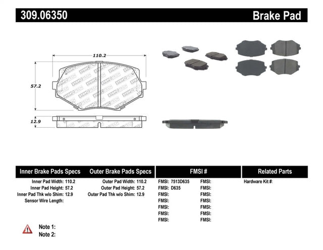 StopTech Performance 94-97/99-05 Miata w/Normal Suspension Front Brake Pads D635 Stoptech Brake Pads - Performance  AXOPROS