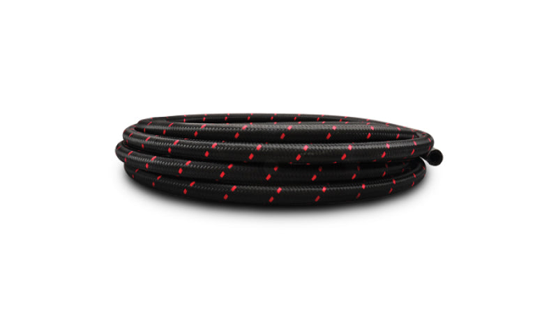 Vibrant -12 AN Two-Tone Black/Red Nylon Braided Flex Hose (10 foot roll) Vibrant Hoses  AXOPROS