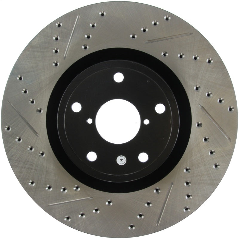 StopTech 05-10 Subaru Impreza WRX/STi Slotted & Drilled Right Front Rotor Stoptech Brake Rotors - Slot & Drilled  AXOPROS