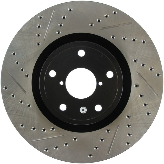 StopTech 05-10 Subaru Impreza WRX/STi Slotted & Drilled Right Front Rotor Stoptech Brake Rotors - Slot & Drilled  AXOPROS