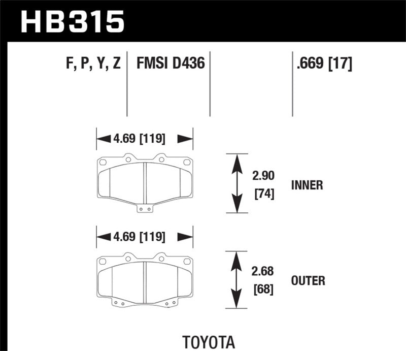 Hawk LTS Street Brake Pads Hawk Performance Brake Pads - OE  AXOPROS