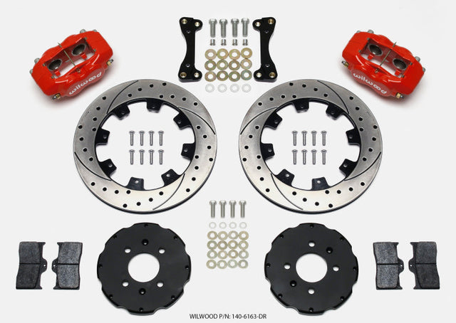Wilwood Forged Dynalite Front Hat Kit 12.19in Drilled Red 94-01 Honda/Acura w/262mm Disc Wilwood Big Brake Kits  AXOPROS