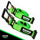 Rhino USA Utv Wheel Chock Tie-Down Kit (2-Wheel Kit) (Green) Rhino USA Cargo Tie-Downs  AXOPROS