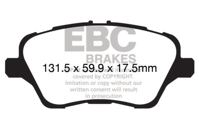EBC 13+ Ford Fiesta 1.6 Turbo ST Yellowstuff Front Brake Pads EBC Brake Pads - Performance  AXOPROS