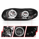 ANZO 1998-2002 Chevrolet Camaro Projector Headlights w/ Halo Black ANZO Headlights  AXOPROS