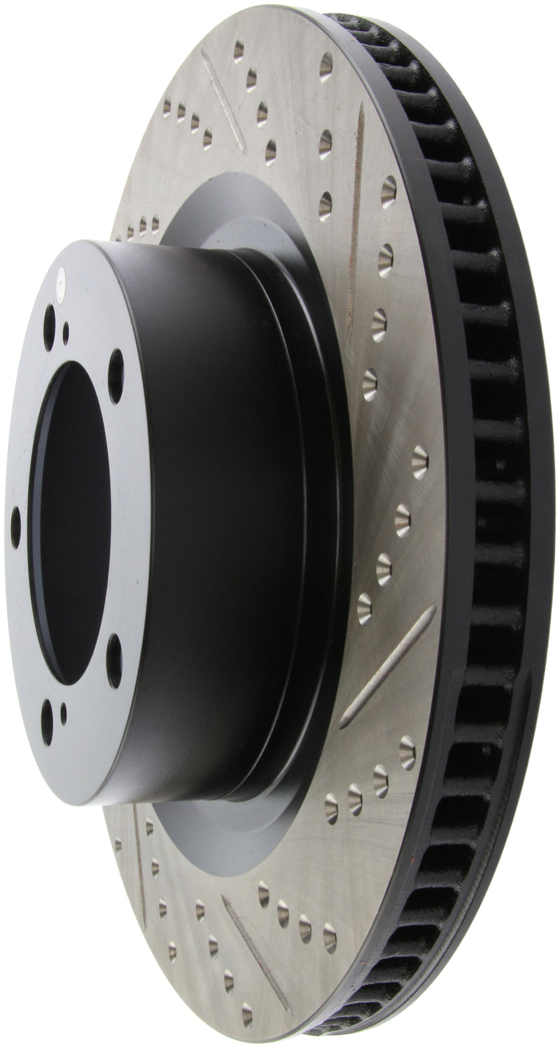 StopTech 07-09 Toyota Tundra / 08-09 Toyota Sequoia Front Left Slotted & Drilled Rotor Stoptech Brake Rotors - Slot & Drilled  AXOPROS