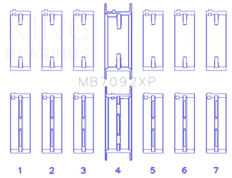 King Nissan RB26DETT Performance Main Bearing Set - Size +0.25mm King Engine Bearings Bearings  AXOPROS