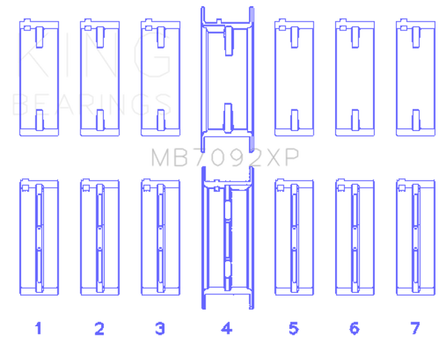 King Nissan RB26DETT Performance Main Bearing Set - Size +0.25mm King Engine Bearings Bearings  AXOPROS