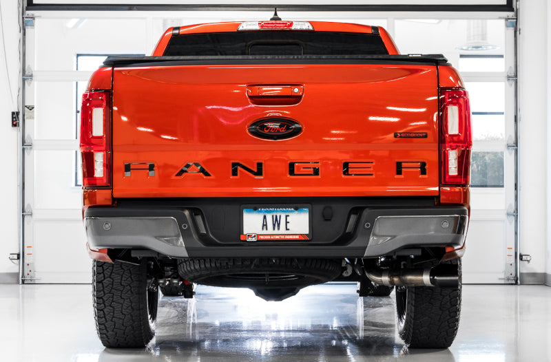 AWE Tuning 2019+ Ford Ranger 0FG Performance Exhaust System w/Diamond Black Tips & Rock Guard AWE Tuning Catback  AXOPROS
