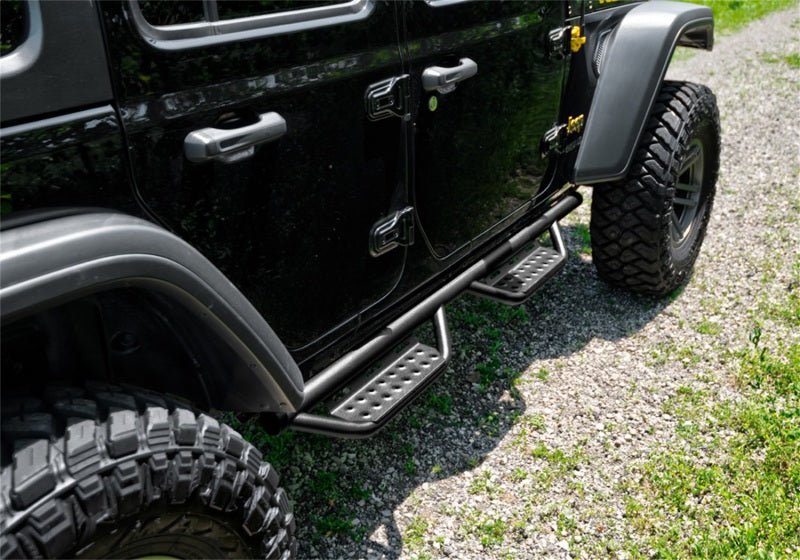 N-Fab RS Nerf Step 07-18 Jeep Wrangler JK 4DR - Full Length - Tex. Black N-Fab Side Steps  AXOPROS