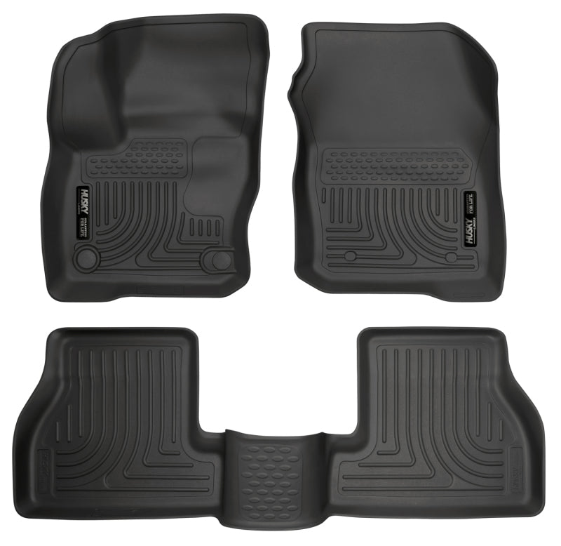 Husky Liners Weatherbeater 2016 Ford Focus RS Front & 2nd Seat Floor Liners - Black Husky Liners Floor Mats - Rubber  AXOPROS