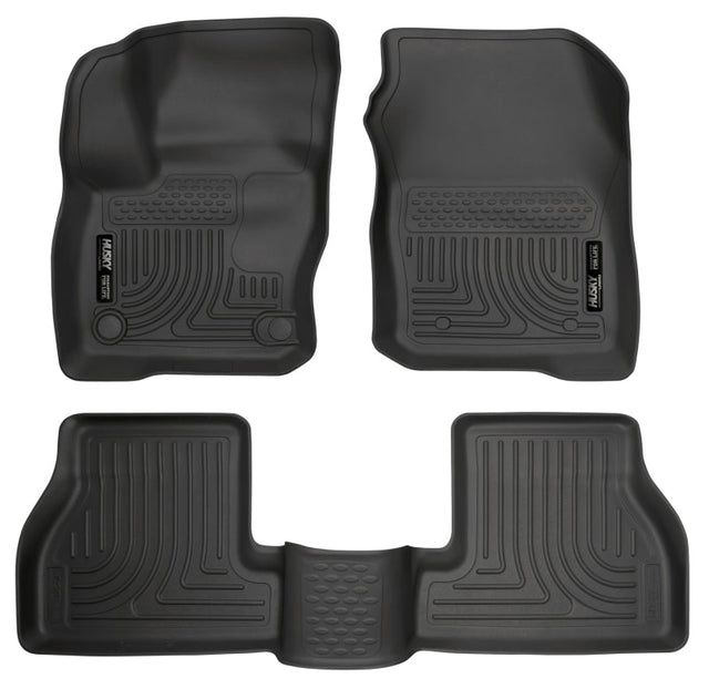 Husky Liners Weatherbeater 2016 Ford Focus RS Front & 2nd Seat Floor Liners - Black Husky Liners Floor Mats - Rubber  AXOPROS