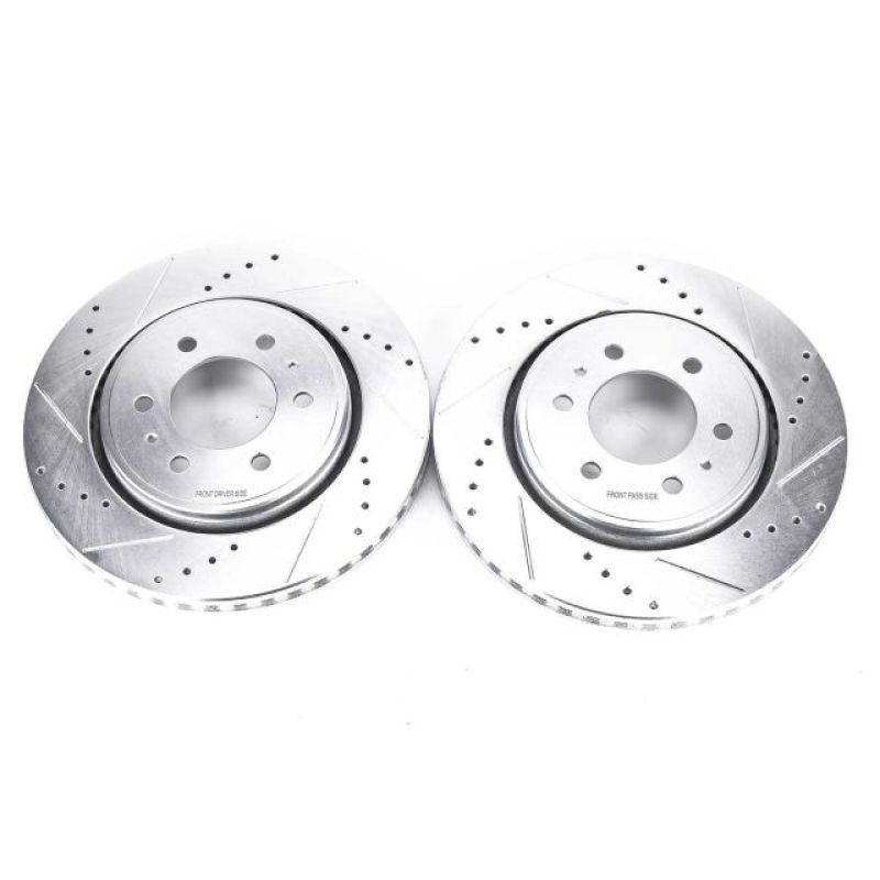 Power Stop 07-19 Ford Expedition Front Evolution Drilled & Slotted Rotors - Pair PowerStop Brake Rotors - Slot & Drilled  AXOPROS