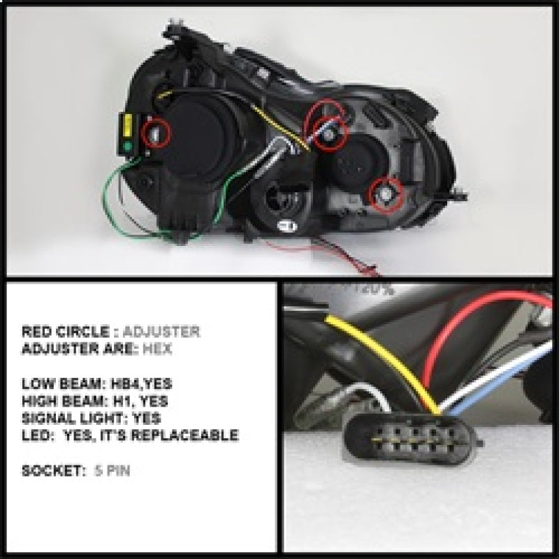 Spyder Mercedes Benz CLK 03-09 Projector Halogen Model- LED Halo DRL Chrm PRO-YD-MBCLK03-DRL-C SPYDER Headlights  AXOPROS