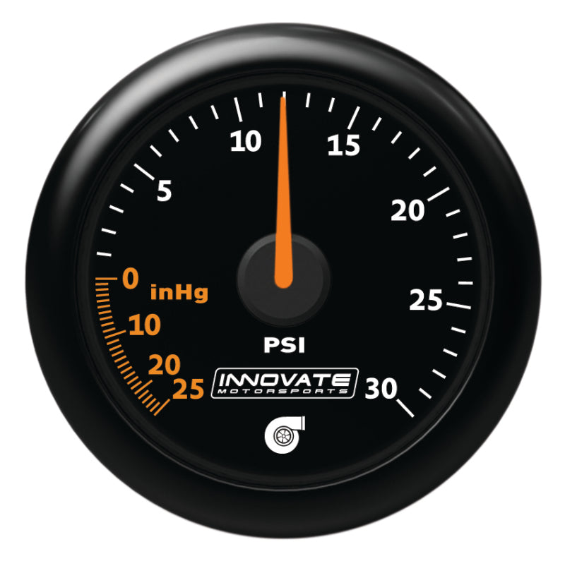 Innovate MTX Analog 30 PSI Vacuum/Boost Gauge Kit - Black Faceplate Innovate Motorsports Gauges  AXOPROS