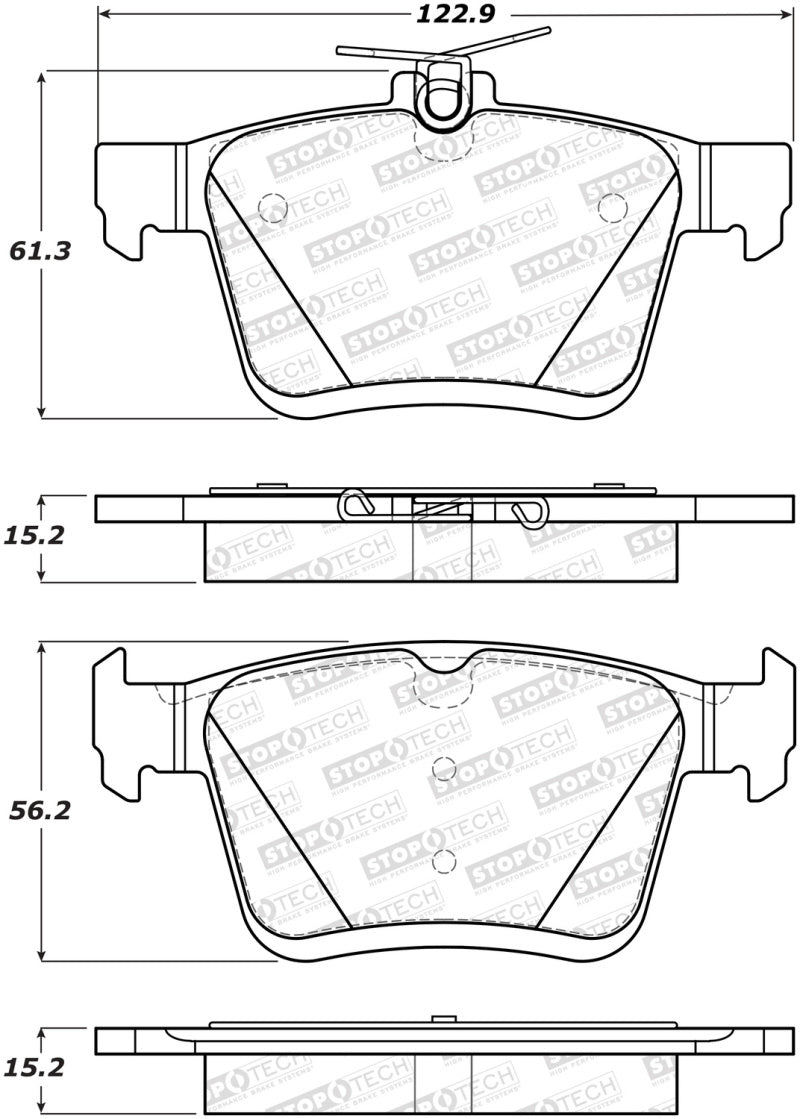 StopTech 2014 Acura TSX Sport Performance Rear Brake Pads Stoptech Brake Pads - Performance  AXOPROS