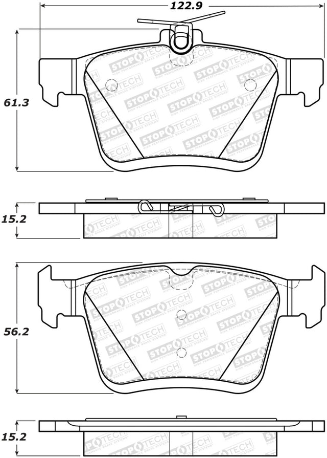 StopTech 2014 Acura TSX Sport Performance Rear Brake Pads Stoptech Brake Pads - Performance  AXOPROS