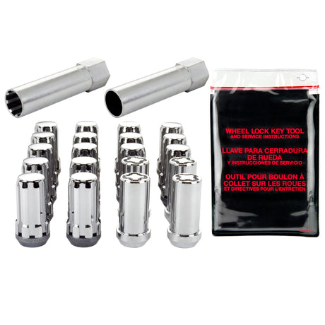 McGard McGard SplineDrive Tuner 5 Lug Install Kit w/Locks & Tool (Cone) 1/2-20 / 13/16 Hex - Chrome Lug Nuts aftermarket performance part