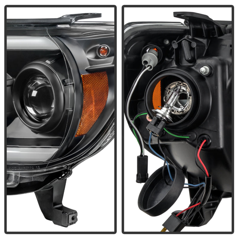 Spyder Toyota Tacoma 12-15 Projector Headlights Light Bar DRL Black PRO-YD-TT12-LBDRL-BK SPYDER Headlights  AXOPROS