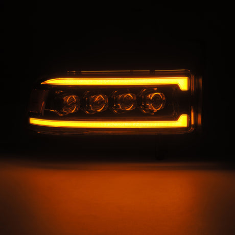 AlphaRex 94-01 RAM 1500 NOVA LED Proj Headlights Alpha-Blk w/Activ Light/Seq Signal/SB DRL AlphaRex Headlights  AXOPROS