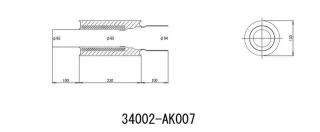 HKS UNIVERSAL EX H/M SUS 130-65 (MOQ: 8pcs) HKS Muffler  AXOPROS