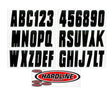 Hardline Boat Lettering Registration Kit 3 in. - 350 Black Solid Hardline Stickers/Decals/Banners  AXOPROS