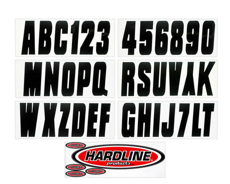 Hardline Boat Lettering Registration Kit 3 in. - 350 Black Solid Hardline Stickers/Decals/Banners  AXOPROS