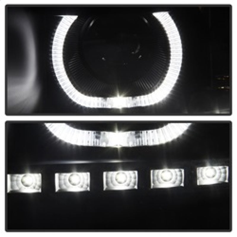Xtune Chevy Silverado 1500/2500/3500 07-13 LED Halo Projector Headlights Black PRO-JH-CSIL07-CFB-BK SPYDER Headlights  AXOPROS