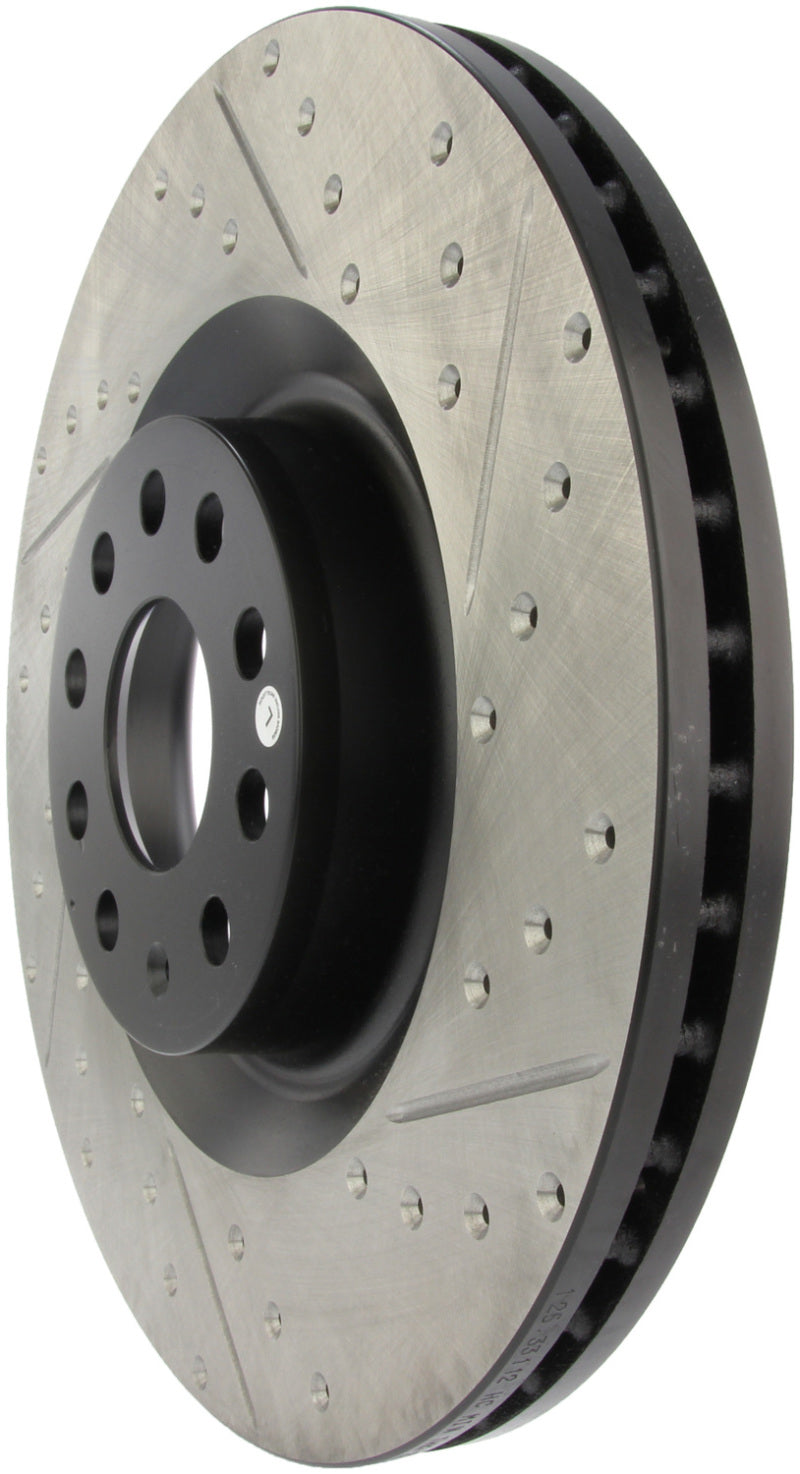 StopTech 09 VW Passat CC / 06-09 Passat Slotted & Drilled Left Front Rotor Stoptech Brake Rotors - Slot & Drilled  AXOPROS