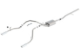 Borla 14 Silv/Sierra 1500 C/B S-Type Exh/2.75in Into Dual 2.25in Out 4in Tip Split Rear Exit Borla Catback  AXOPROS