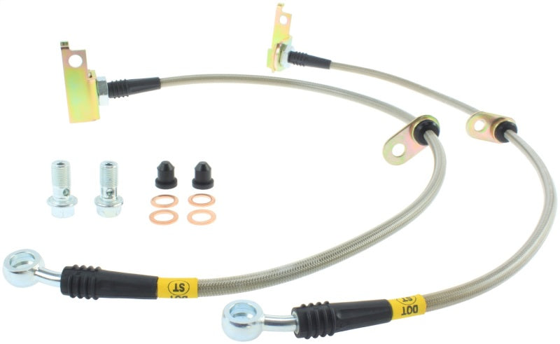 StopTech 11-15 Honda CR-Z / 09-14 Honda Fit Stainless Steel Front Brake Lines Stoptech Brake Line Kits  AXOPROS