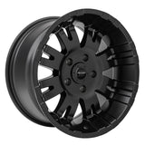 Raven Satin Black 17x9 5x5.5 4.75BS Offset -6mm Cap P/N 8425041 Pro Comp Wheel  AXOPROS