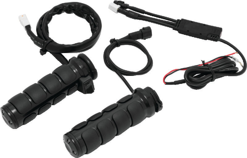 Kuryakyn Heated ISO Grips Dual Cable Gloss Black Kuryakyn Grips  AXOPROS