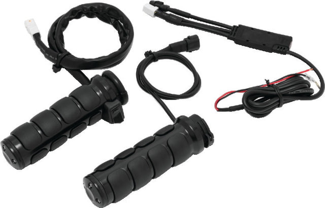 Kuryakyn Heated ISO Grips Dual Cable Gloss Black Kuryakyn Grips  AXOPROS