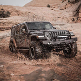 Westin 18-19 Jeep Wrangler JL WJ2 Full Width Front Bumper w/Bull Bar Textured Black Westin Bumpers - Steel  AXOPROS